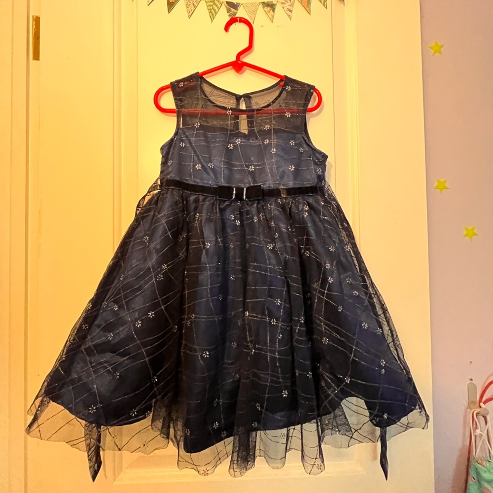 Fancy navy party dress.
